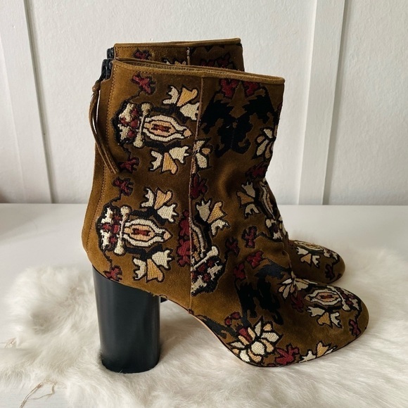 Isabel Marant Embroidered Suede Ankle Boots - Picture 3 of 12